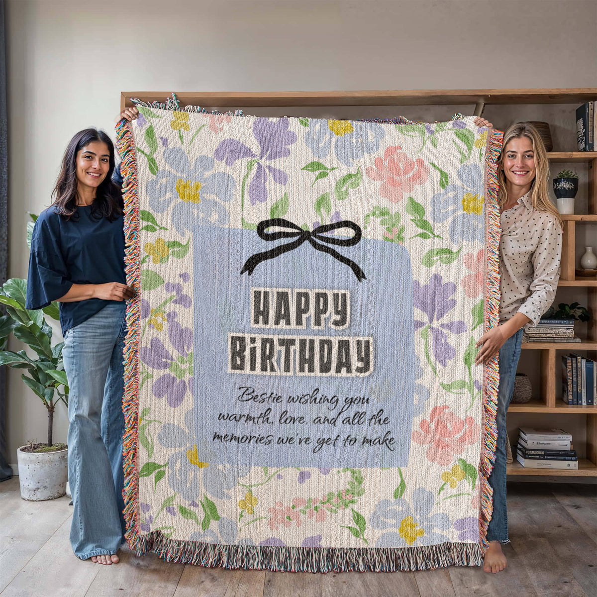 Bestie Birthday Woven Blanket – A Hug in Every Thread - - Blanket