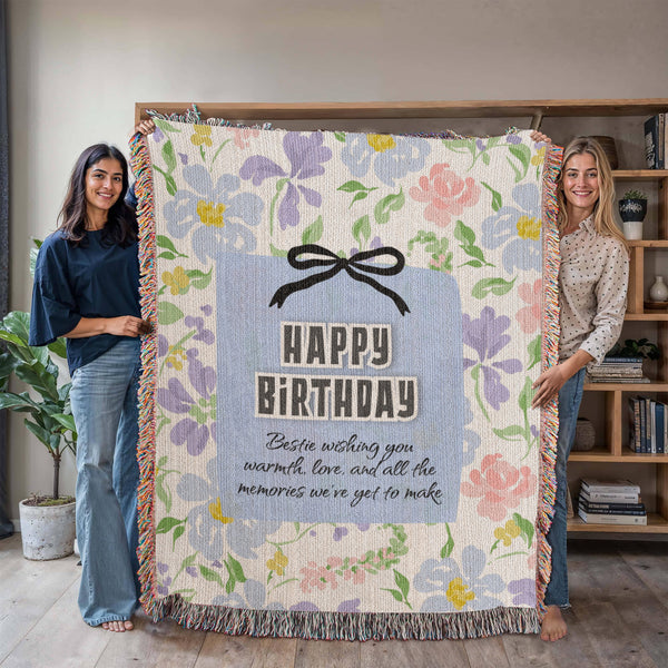 Bestie Birthday Woven Blanket – A Hug in Every Thread - - Blanket