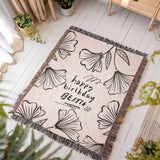 Minimalist Woven Blanket – Birthday Gift for Bestie - - Blanket