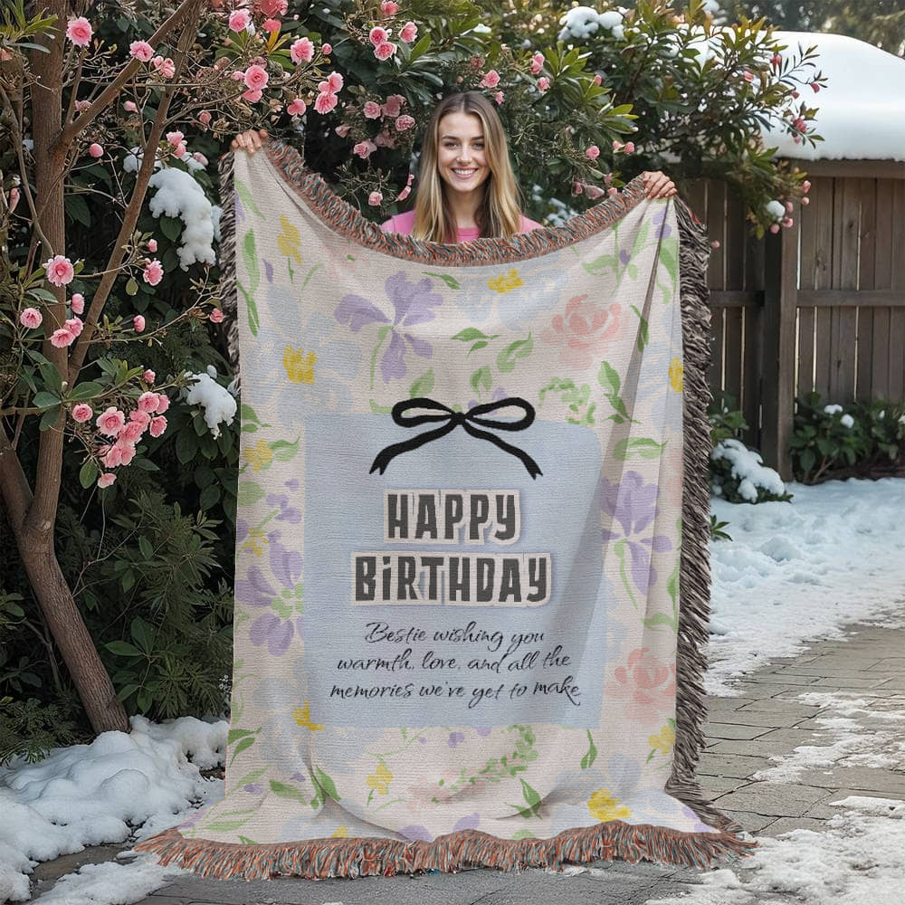Bestie Birthday Woven Blanket – A Hug in Every Thread - - Blanket