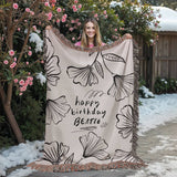 Minimalist Woven Blanket – Birthday Gift for Bestie - - Blanket