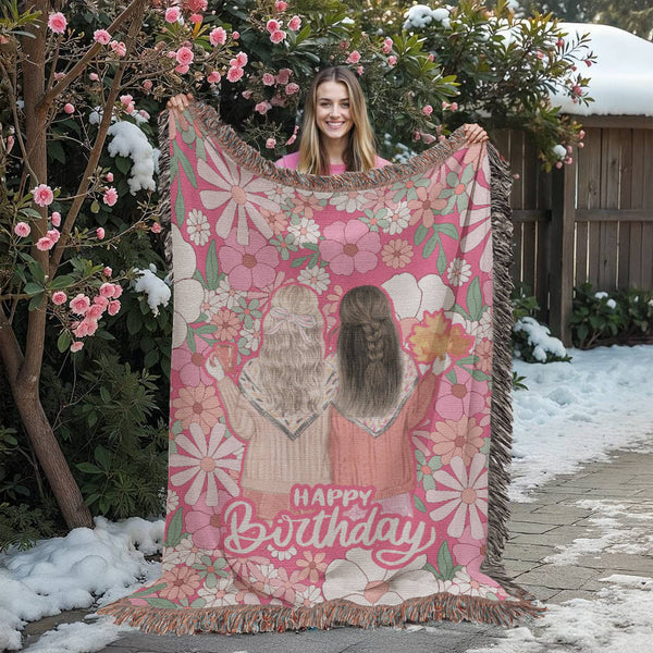 Bestie Birthday Blanket – A Hug in Floral Threads - - Blanket