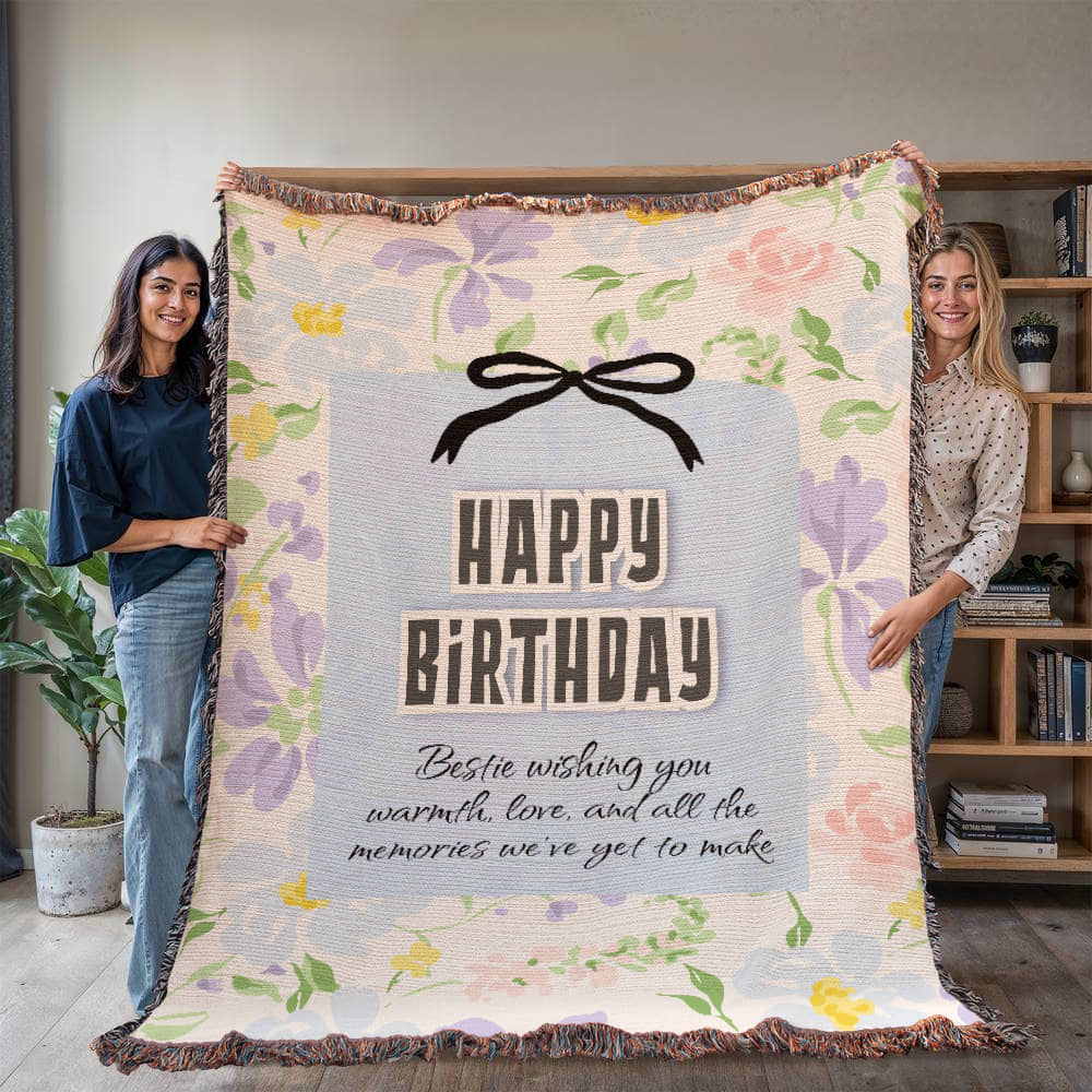 Bestie Birthday Woven Blanket – A Hug in Every Thread - - Blanket