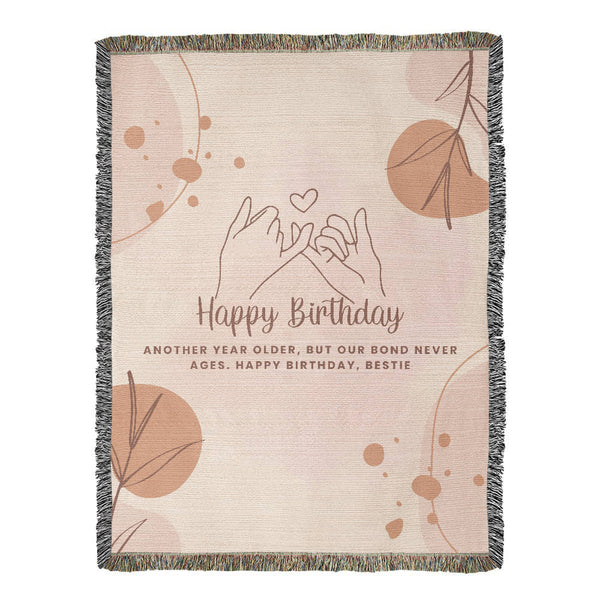 Woven Keepsake Blanket – Gift for Bestie’s Birthday - 60" x 80" - Blankets