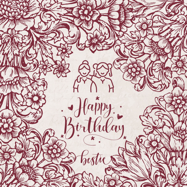 Maroon Floral Woven Blanket – Birthday Gift for Bestie - 60" x 80" - Blanket