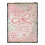 Pink Patchwork Woven Blanket for Best Friend - 60