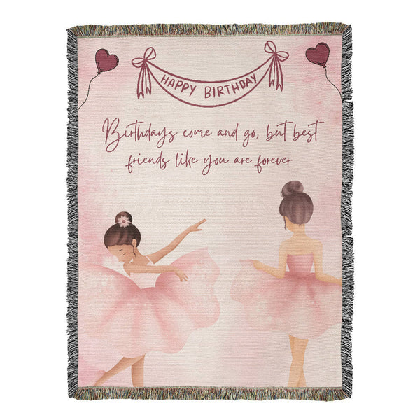 Ballerina Woven Blanket – A Graceful Gift for BFF - 60" x 80" - Blankets
