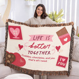 Chocolate, Cuddles & You – Woven Blanket - - Blankets