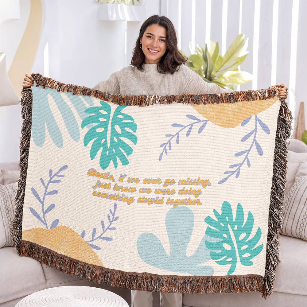 Stupid Together – Bestie Woven Blanket Gift - - Blankets