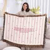 Iconic Bestie – Pink Heart Woven Blanket - - Blankets