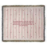 Iconic Bestie – Pink Heart Woven Blanket - - Blankets