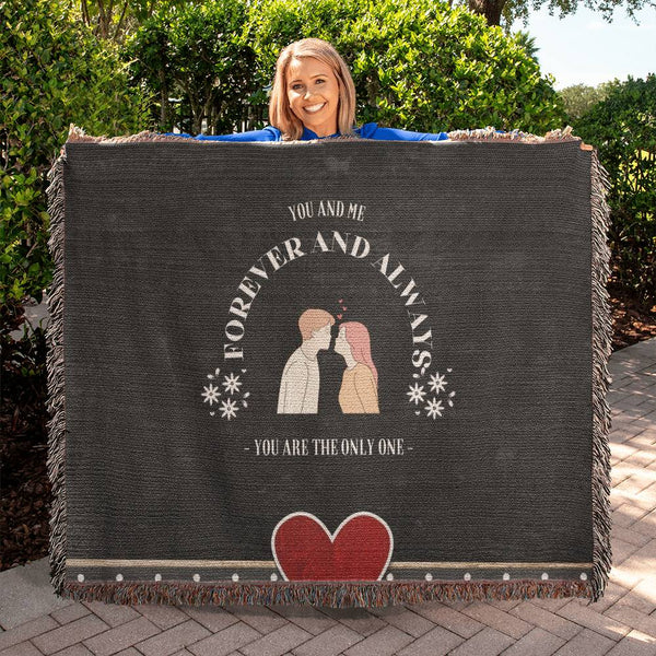 Forever & Always – Romantic Woven Blanket Gift - - Blankets