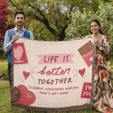 Chocolate, Cuddles & You – Woven Blanket - - Blankets