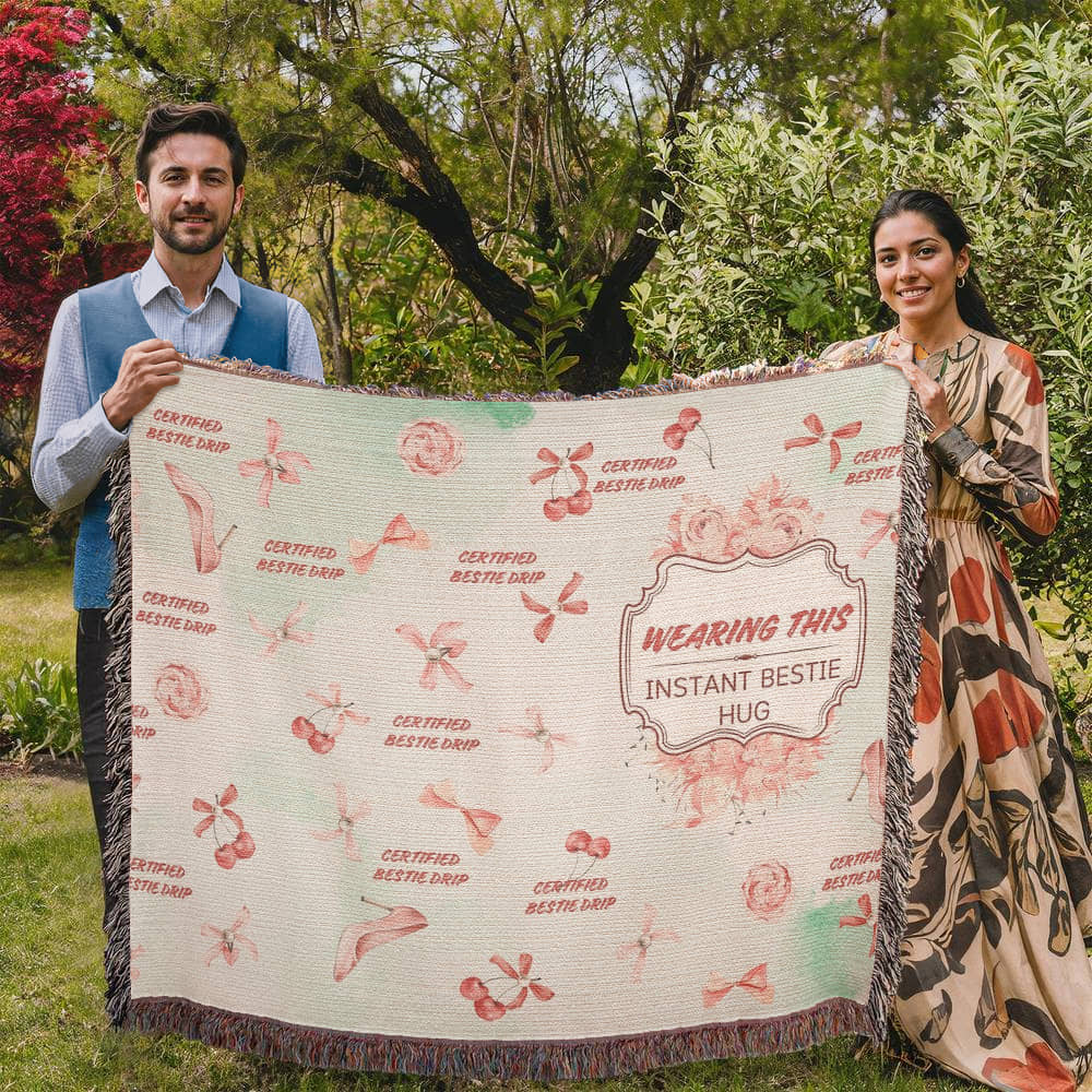 Certified Bestie Drip – Woven Blanket Gift - - Blankets