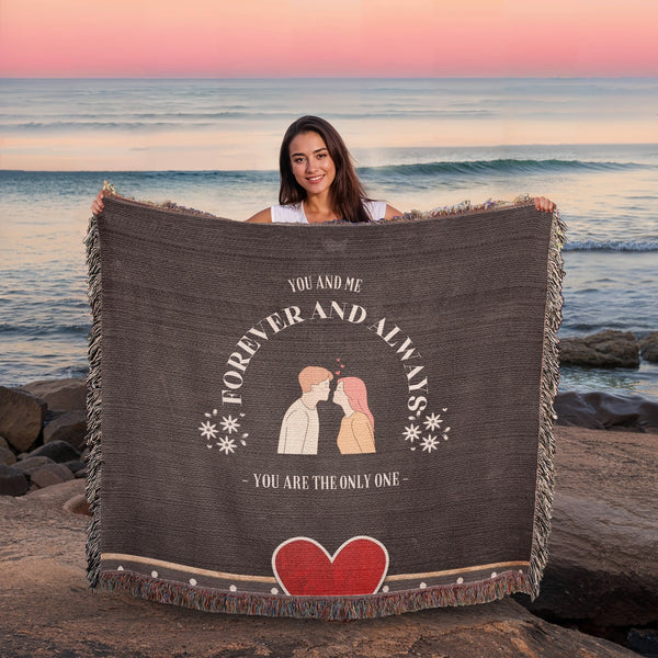 Forever & Always – Romantic Woven Blanket Gift - - Blankets