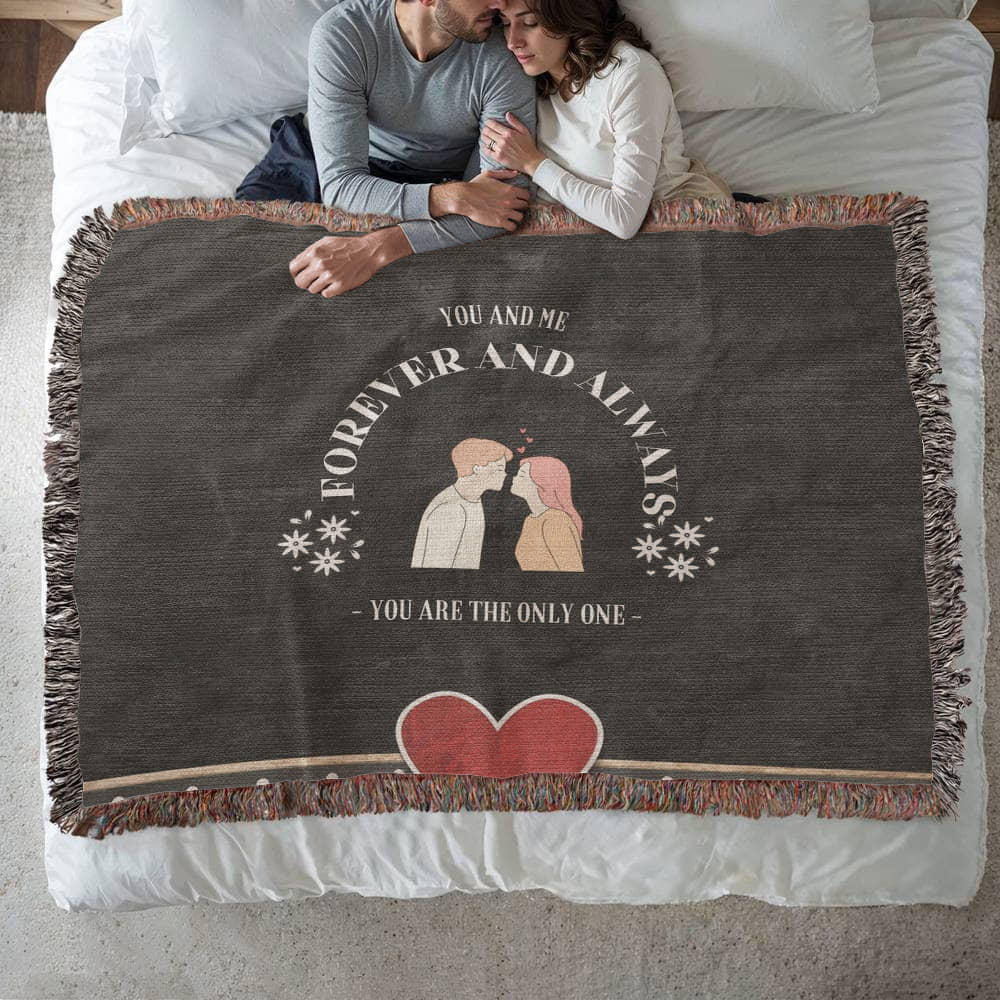 Forever & Always – Romantic Woven Blanket Gift - - Blankets