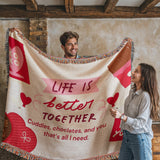 Chocolate, Cuddles & You – Woven Blanket - - Blankets