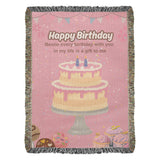 Birthday Woven Blanket – Pastel Party Design for Friend - - Blankets