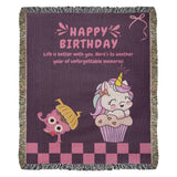 Whimsical Woven Blanket – Fun Gift for Quirky Bestie - - Blankets