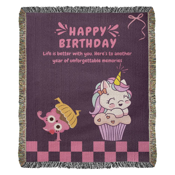 Whimsical Woven Blanket – Fun Gift for Quirky Bestie - - Blankets