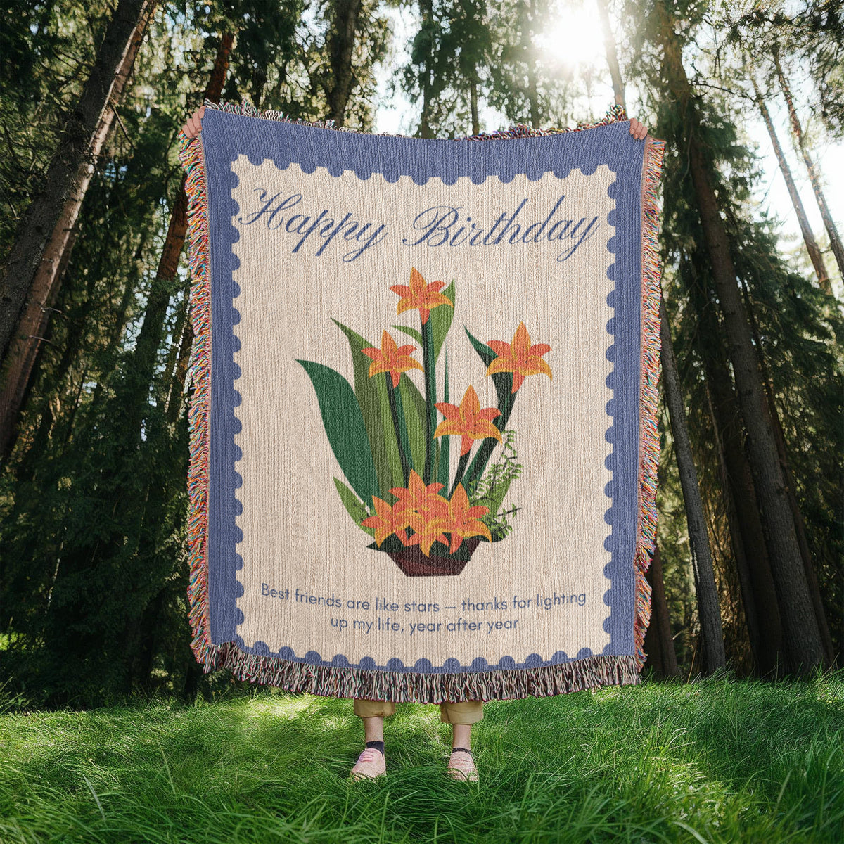 Cozy Blanket Gift – You Light My Life, Bestie - - Blanket