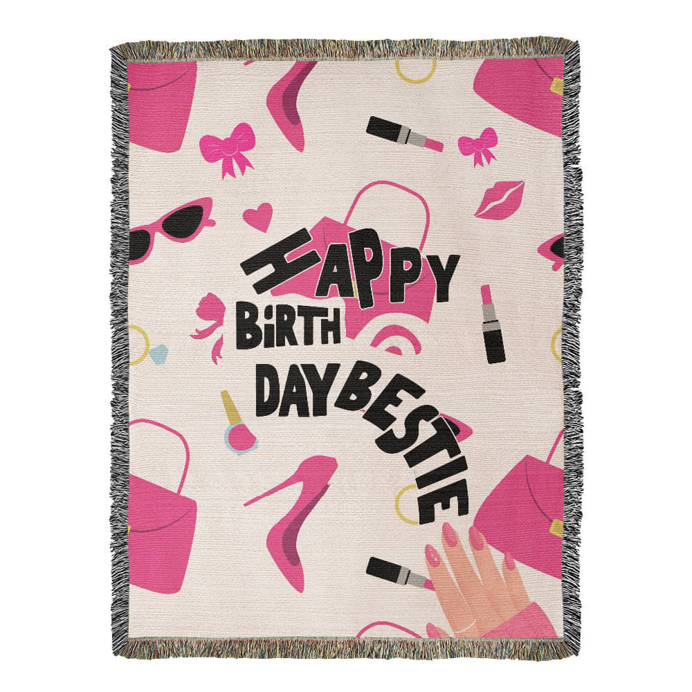 Hot Pink Woven Blanket – Stylish Gift for Your BFF - 60" x 80" - Blanket