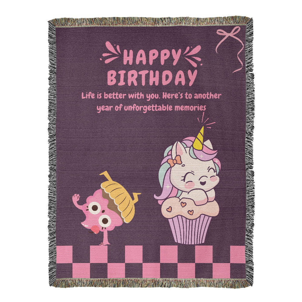 Whimsical Woven Blanket – Fun Gift for Quirky Bestie - 60" x 80" - Blankets