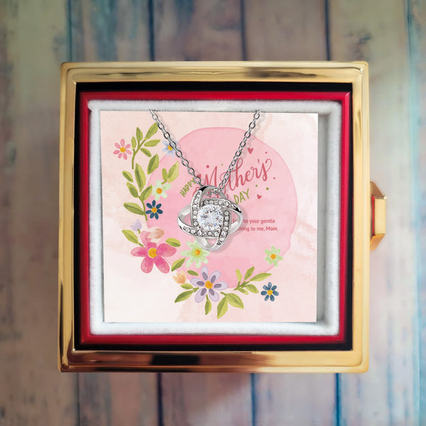 Love Knot Necklace for Mother’s Day Elegance - White Gold Finish Standard Box - Necklaces