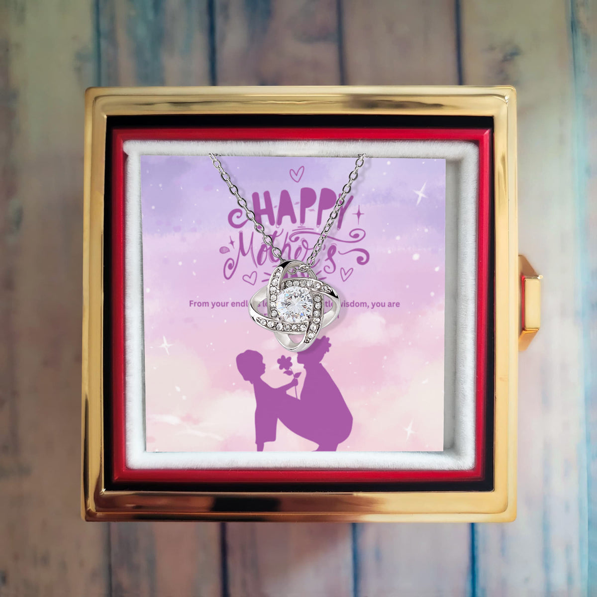 To Mom with Love – Mother's Day Necklace - White Gold Finish Standard Box - Necklaces