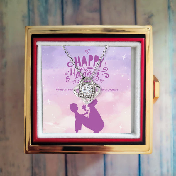 To Mom with Love – Mother's Day Necklace - White Gold Finish Standard Box - Necklaces