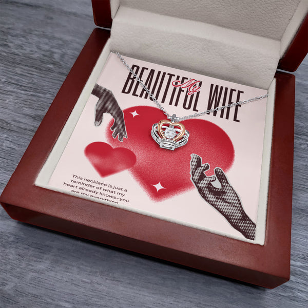 Crown Pendant Necklace – Blooming Love Gift for Wife - - Necklaces