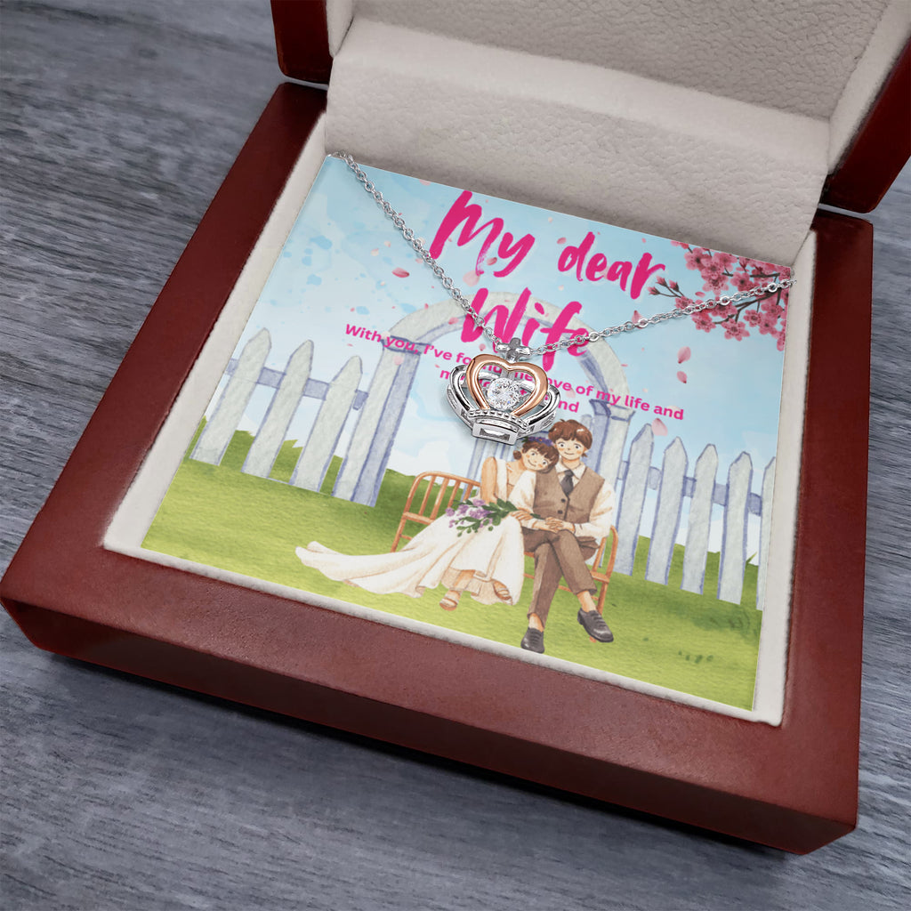 Crown Pendant Necklace – Wedding Day Gift for My Wife - - Necklaces