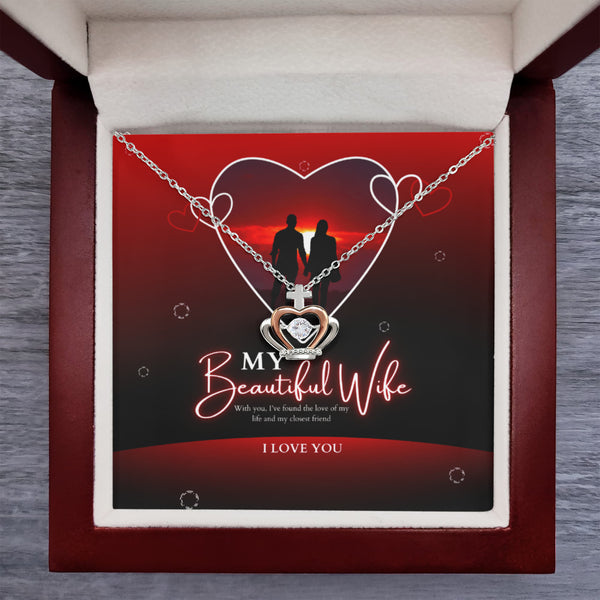 Crown Pendant Necklace – Valentine Gift for Your Wife - - Necklaces