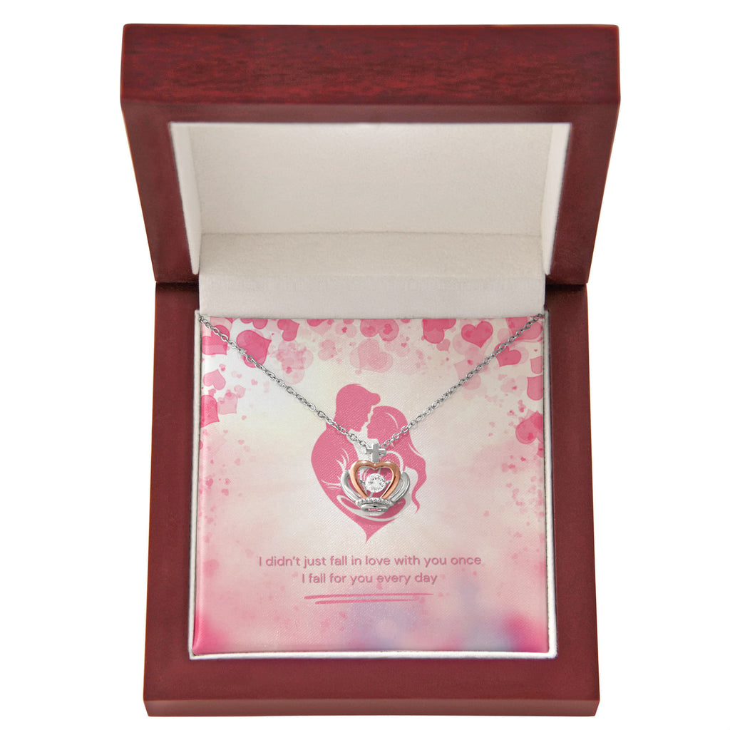 Crown Pendant Necklace – Everyday Love Gift for Wife - Luxury Box - Necklaces