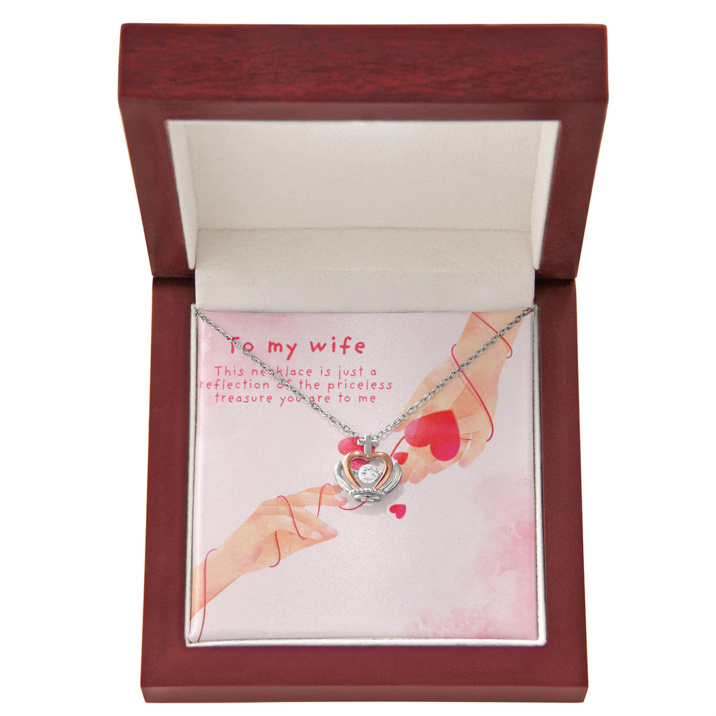 Crown Pendant Necklace – Wife Gift with Heartfelt Promise - Luxury Box - Necklaces
