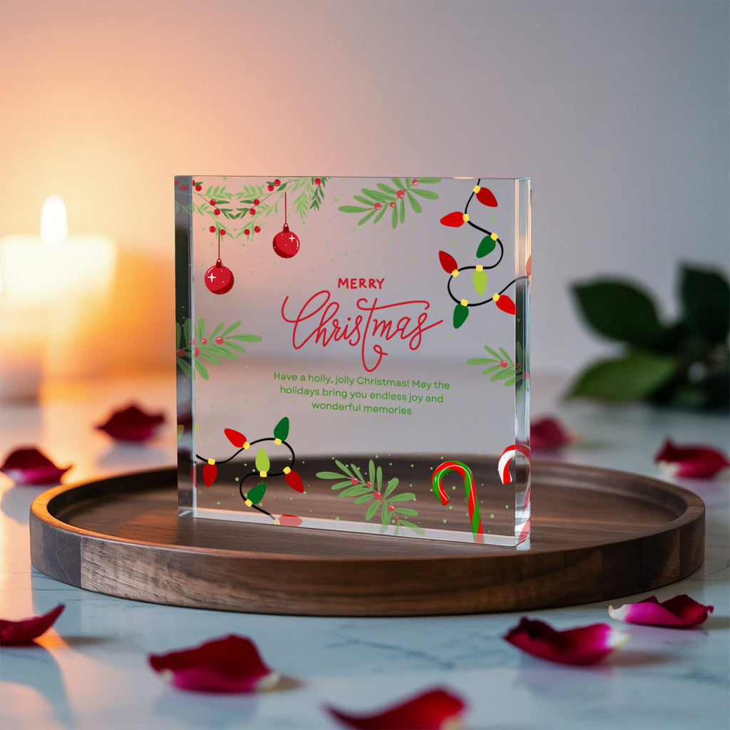 Merry Christmas Acrylic Plaque – A Gift of Joyful Memories - - Graphic Acrylic