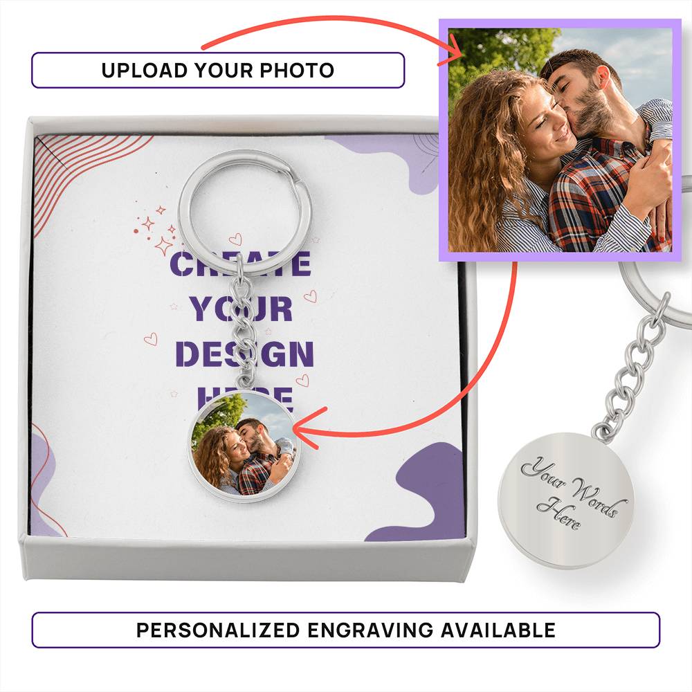 Heartfelt Photo Accessory Customizable Key-chain - Luxury Keychain (Silver Color) No - Keychains