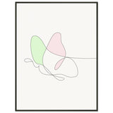 Fluttering Elegance - Minimalist Butterfly - 60x80 cm 24x32″ - Metal Framed Posters