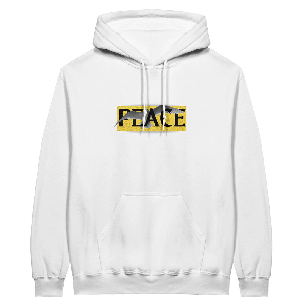 Peace in Motion - Elegant Design - White - Pullover Hoodies