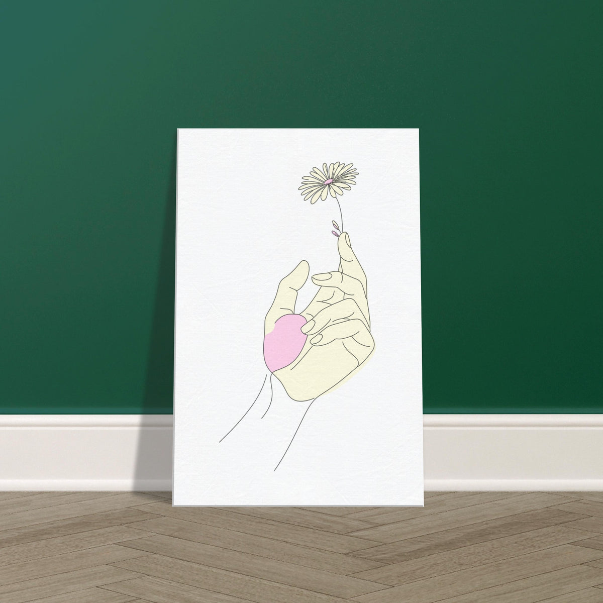 Whispers of Nature - Minimalist Hand and Flower Canvas - 60x90 cm 24x36″ - Canvas Prints