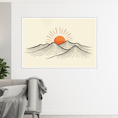 Image of Golden Dawn - Minimalist Mountains