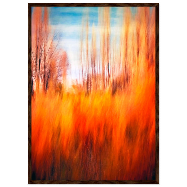 Autumn's Embrace - Framed Premium Poster - 50x70 cm 20x28″ Dark wood frame - Wooden Framed Posters