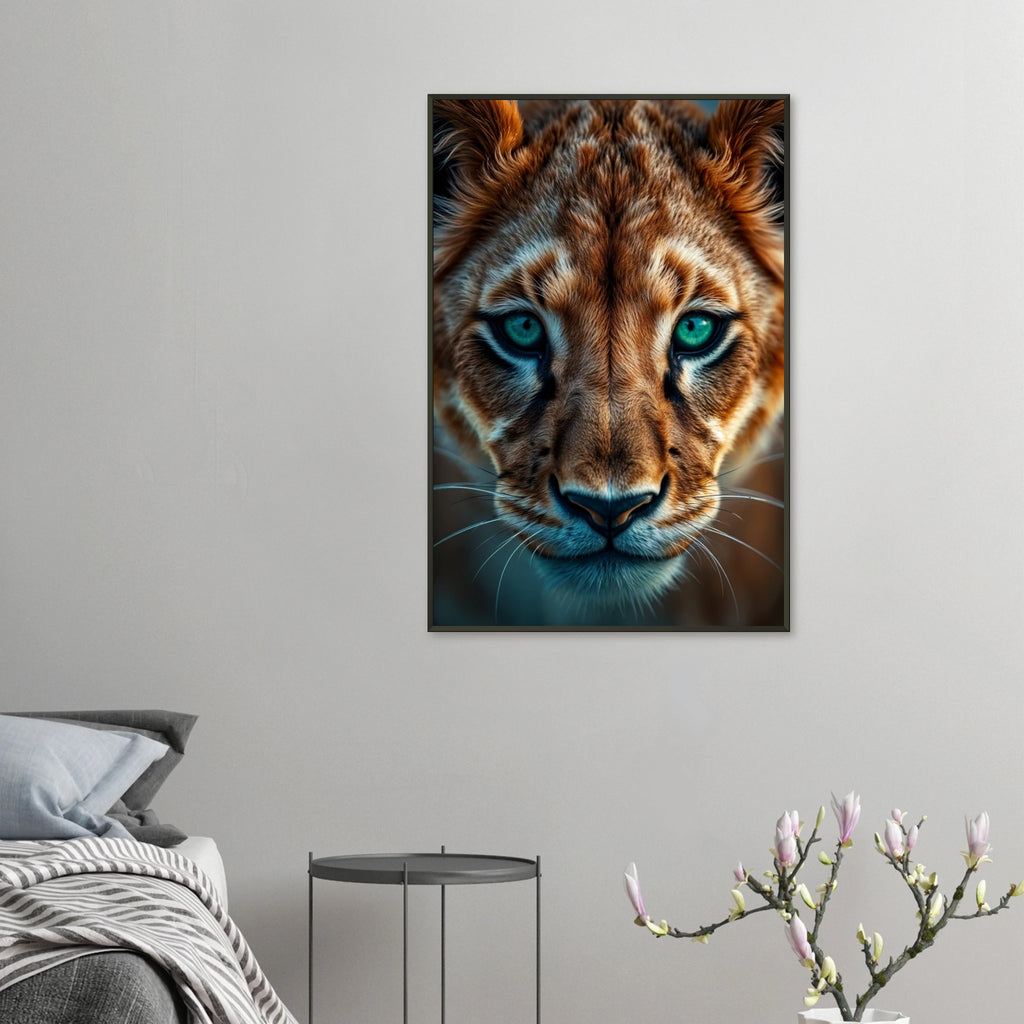 Soulful Stare - Big Cat Portrait, A Window to Wilderness - - Metal Framed Posters