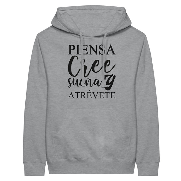 Empowerment in Motion - 'Piensa, Cree, Sueña, Atrévete' Hoodie - Sports Grey - Hoodies