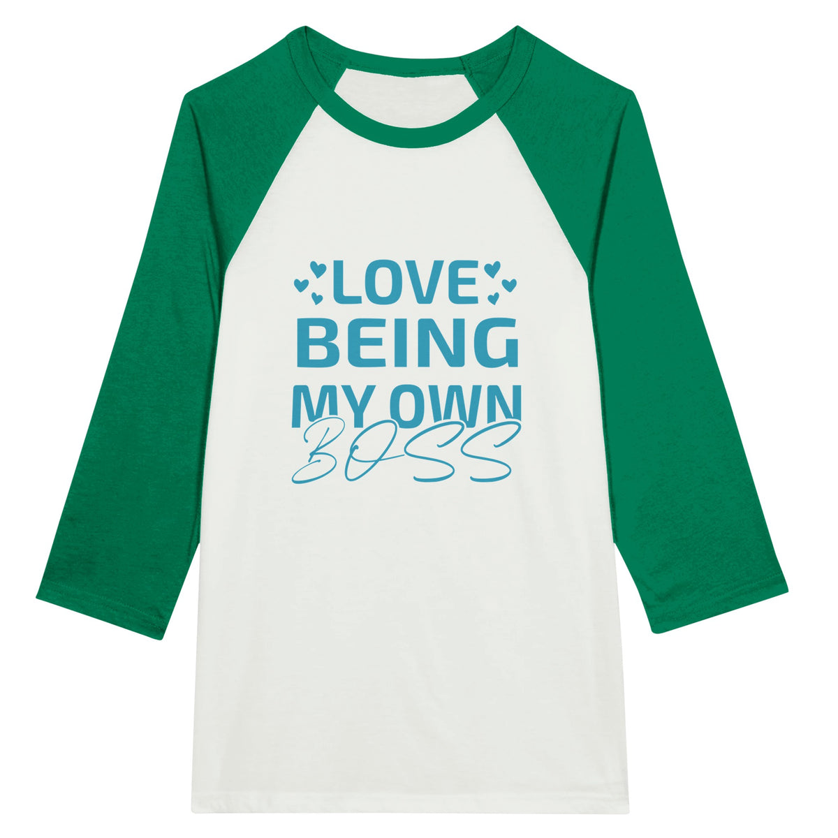 Embrace Independence - Love Being My Own Boss - White and Kelly - Long Sleeve T-shirts