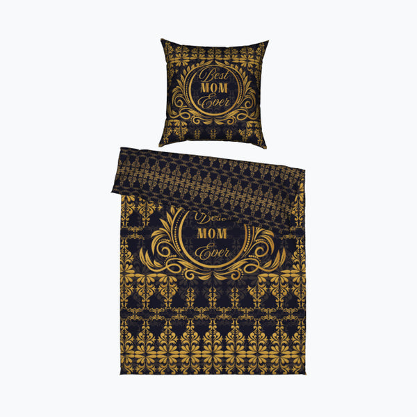 Black & Gold Sophistication - Best Mom Ever Bed Set - - Home Decor