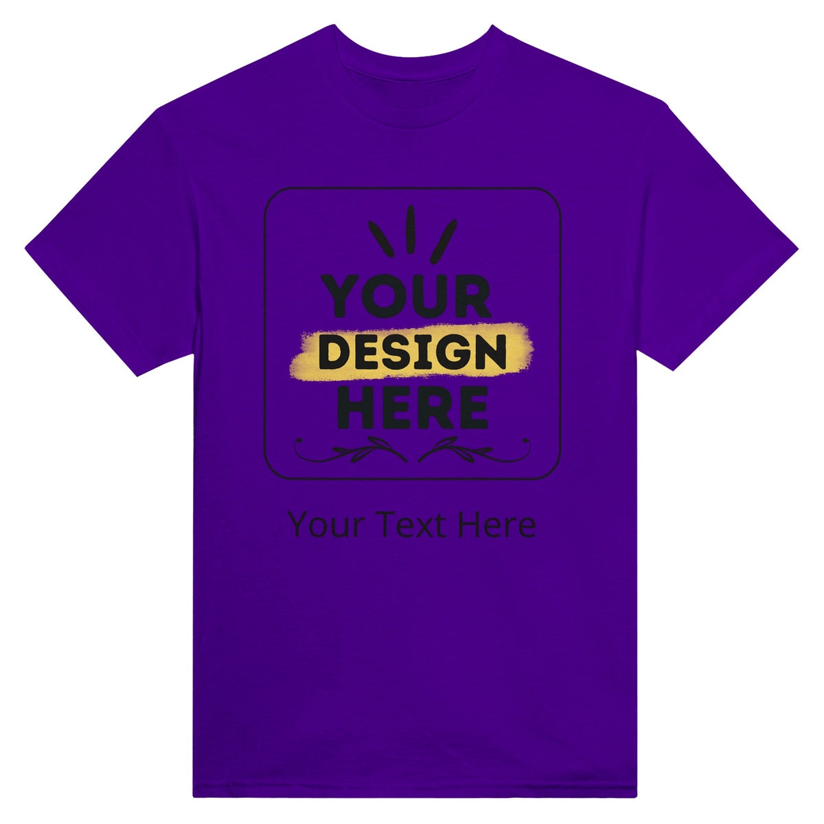 Ultimate Casual Wear - Heavyweight Customizable Cotton Crewneck - Purple - Crewneck T-shirts