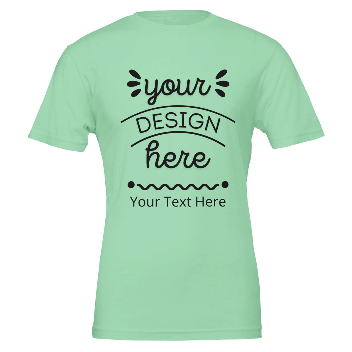 Eco-Friendly Elegance - Customize Your Perfect Fit - Mint - Crewneck T-shirts