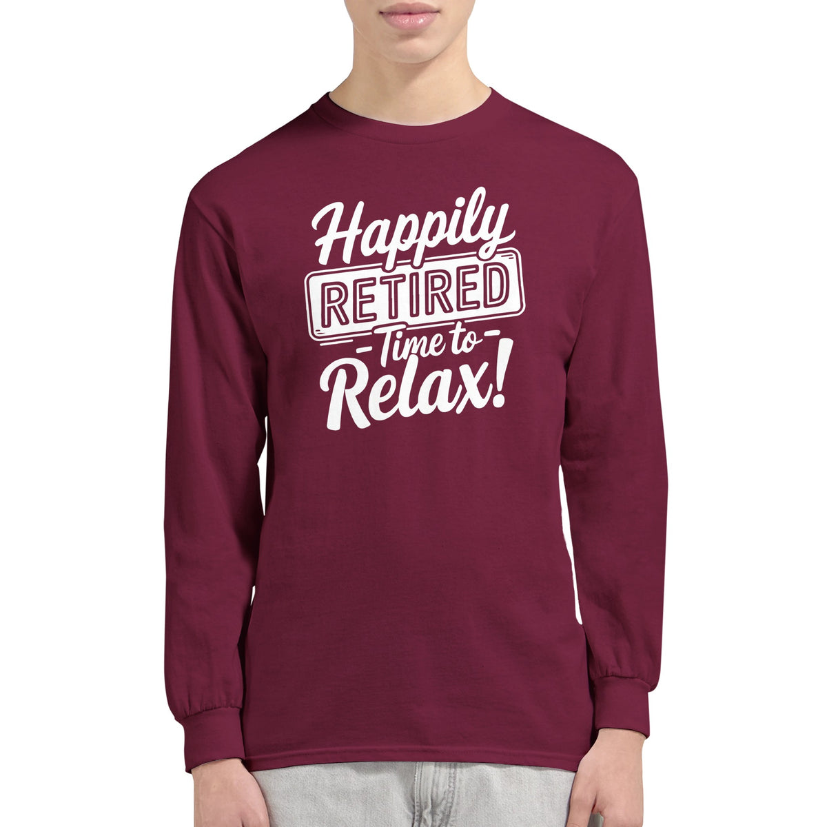 Happily Retired Long-sleeve Tee for Colleagues - - Long Sleeves T-shirts