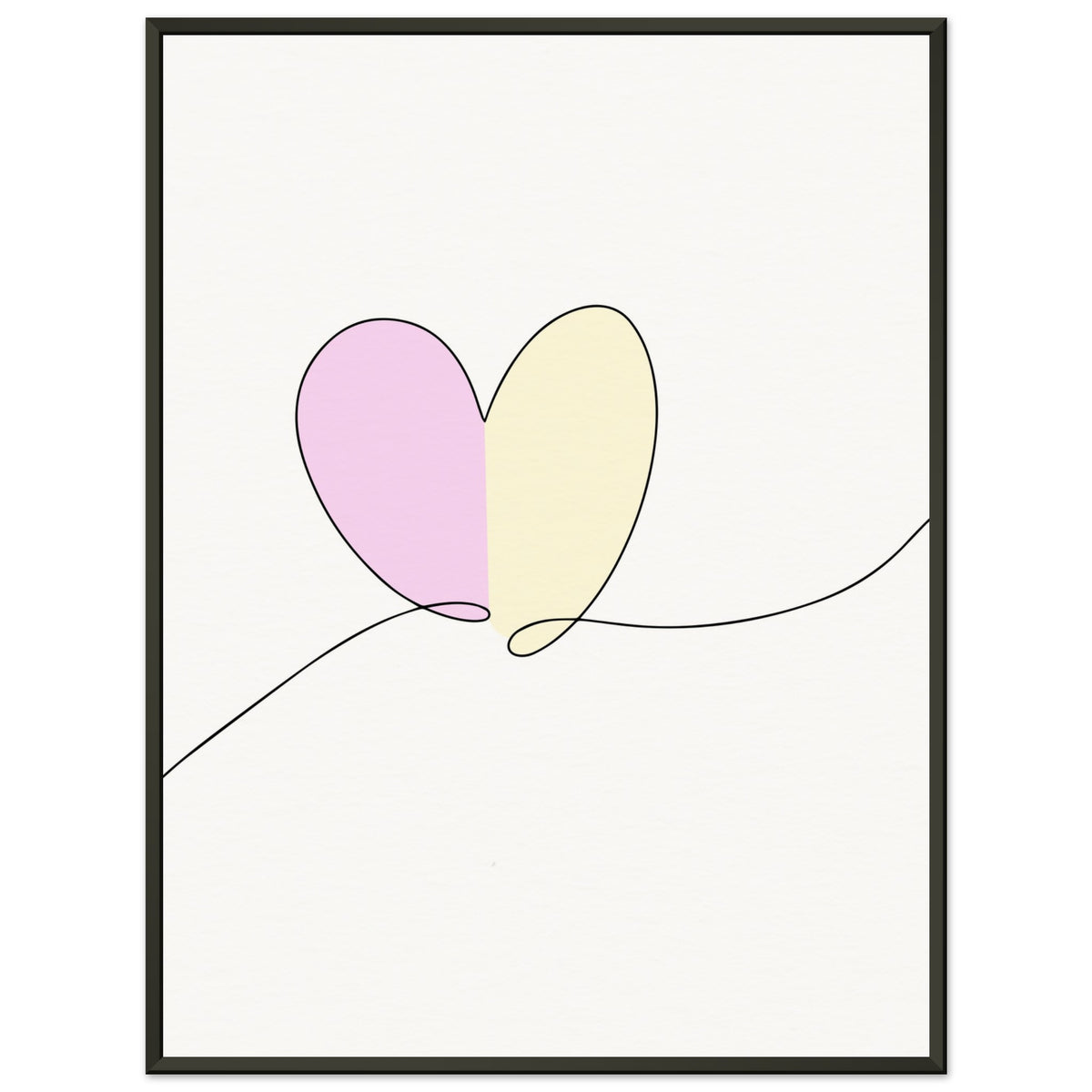 Heartfelt Harmony - Minimalist Love - 45x60 cm 18x24″ - Metal Framed Posters